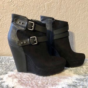 Mossimo Black Faux Suede Ankle Booties